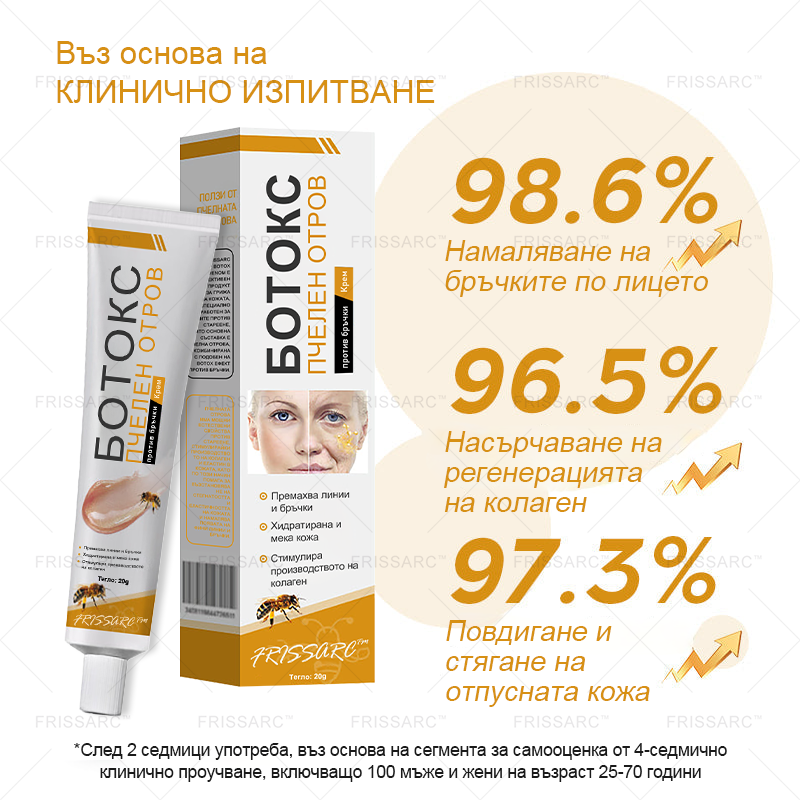 FrissArc™ Крем против бръчки с пептиди от пчелна отрова – Намалява бръчките, стяга кожата и изравнява тена.
