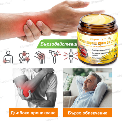 🦴𝑮𝒃𝒑𝒖𝒓𝒊𝒕𝒚™ Регенериращ крем за стави с пчелна отрова и глюкозамин — Препоръчан от водещи специалисти от Българската асоциация по ортопедия и травматология